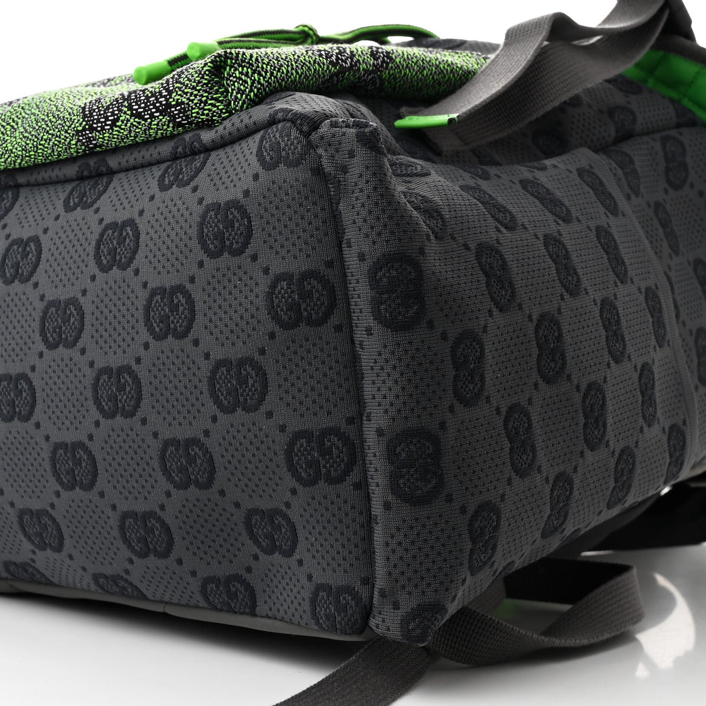 Jersey GG Monogram All Over Pan Sport Double Buckle Backpack Grey Green Multicolor