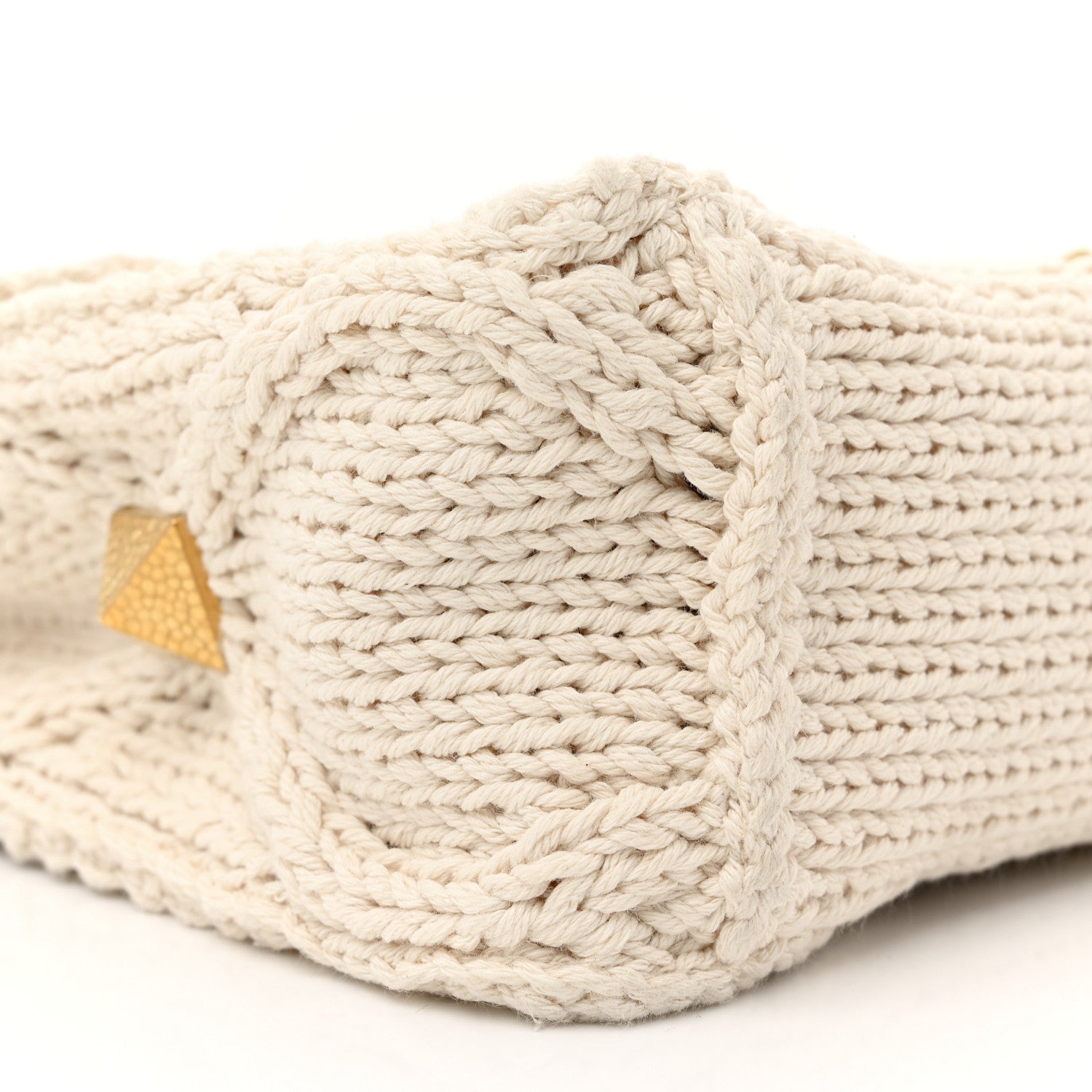Valentino Garavani Knit Medium Roman Stud Shoulder Bag Ecru 8 of 13
