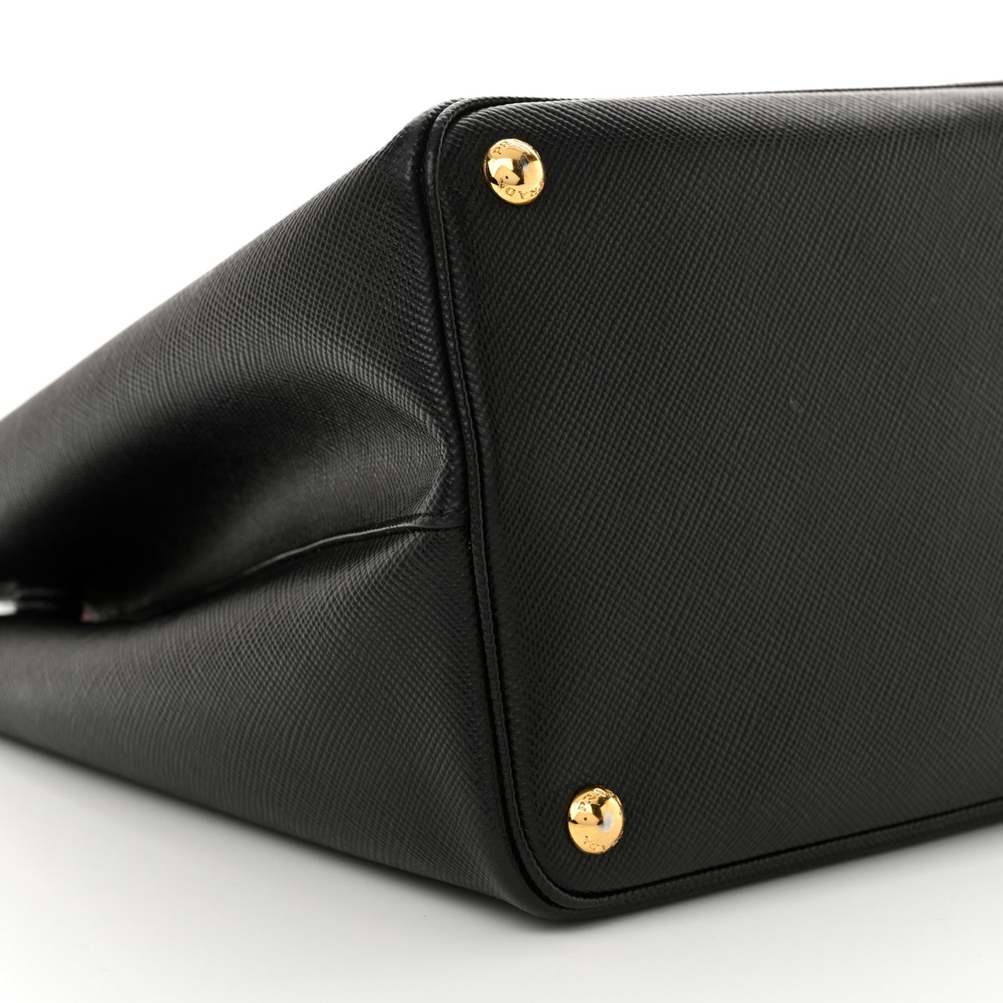 Saffiano Cuir Medium Double Bag Black Fuoco