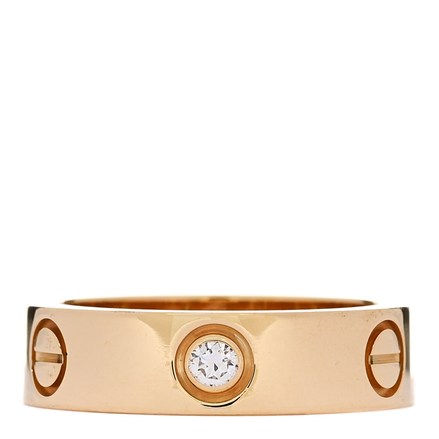 18K Yellow Gold 3 Diamond 5.5mm LOVE Ring 55 7.25