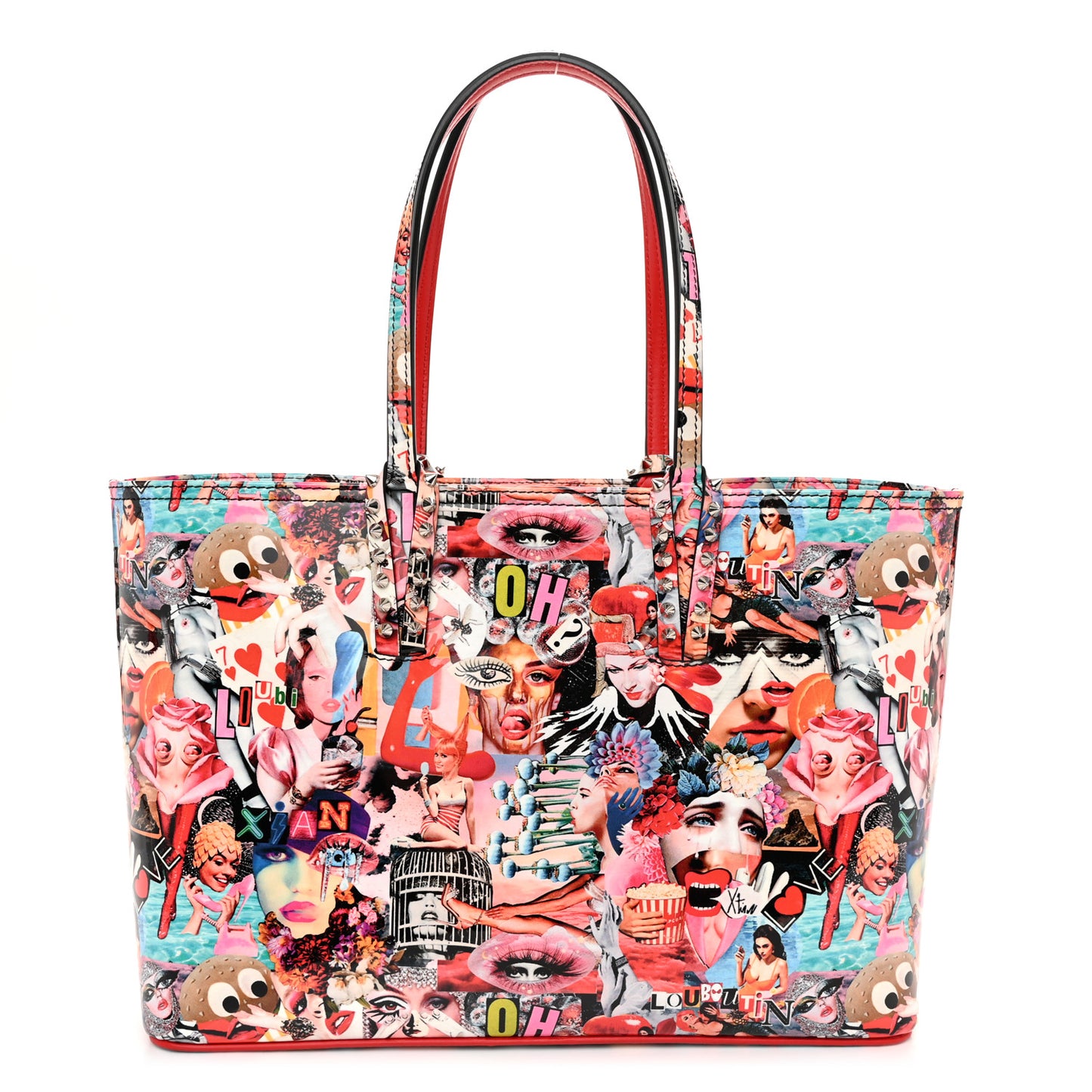 Patent Calfskin Small Oh Xtian Cabata Tote Red