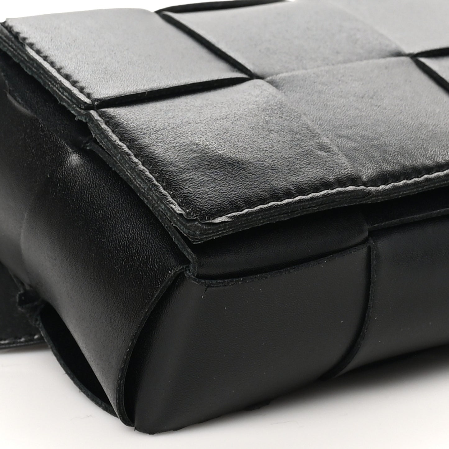 Nappa Maxi Intreccio The Belt Cassette Bag Black