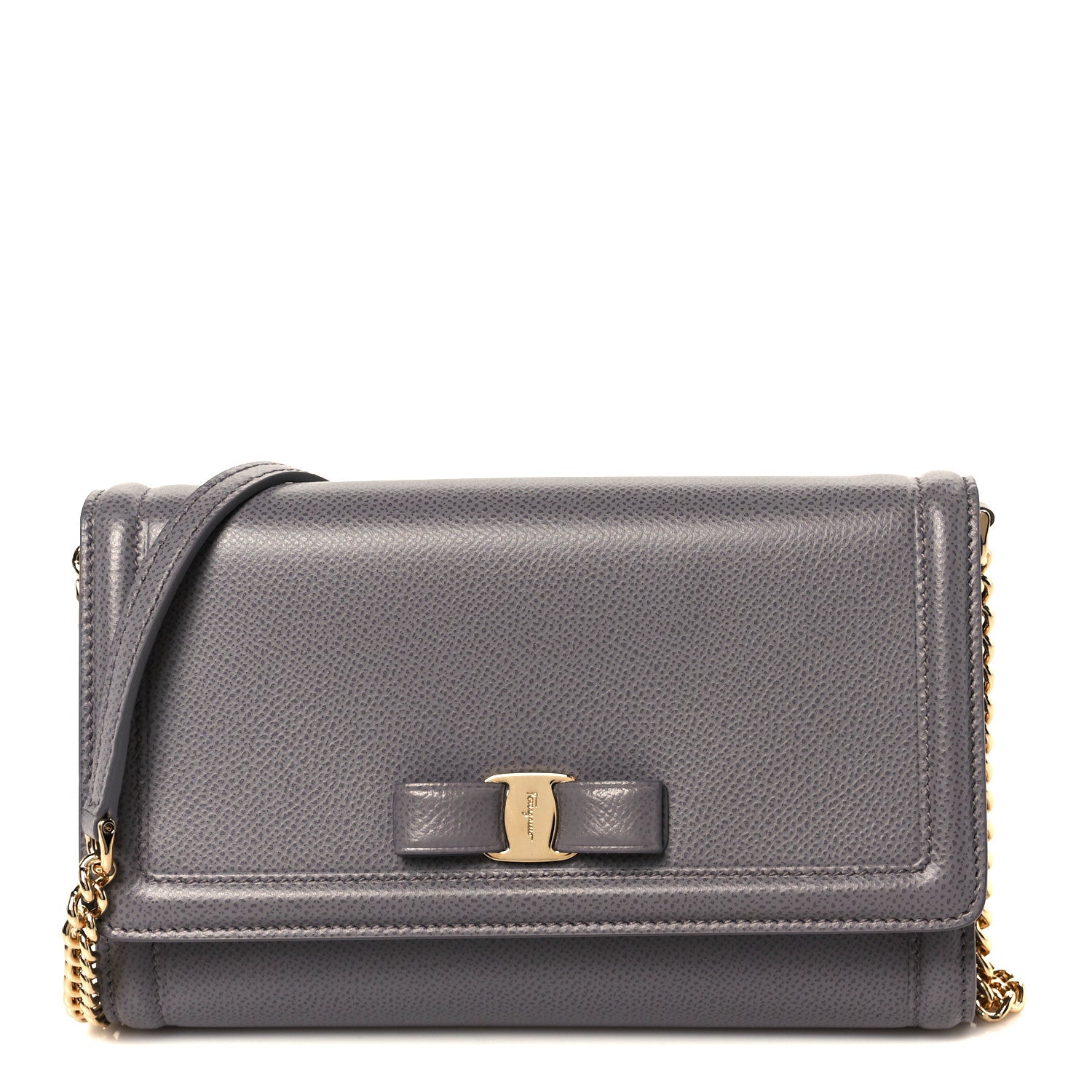Salvatore Ferragamo Pebble Calfskin Mini Vara Bow Crossbody Bag