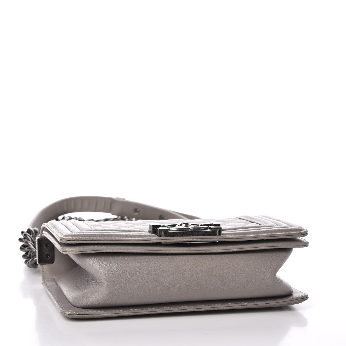Calfskin Quilted Small Boy Flap Taupe