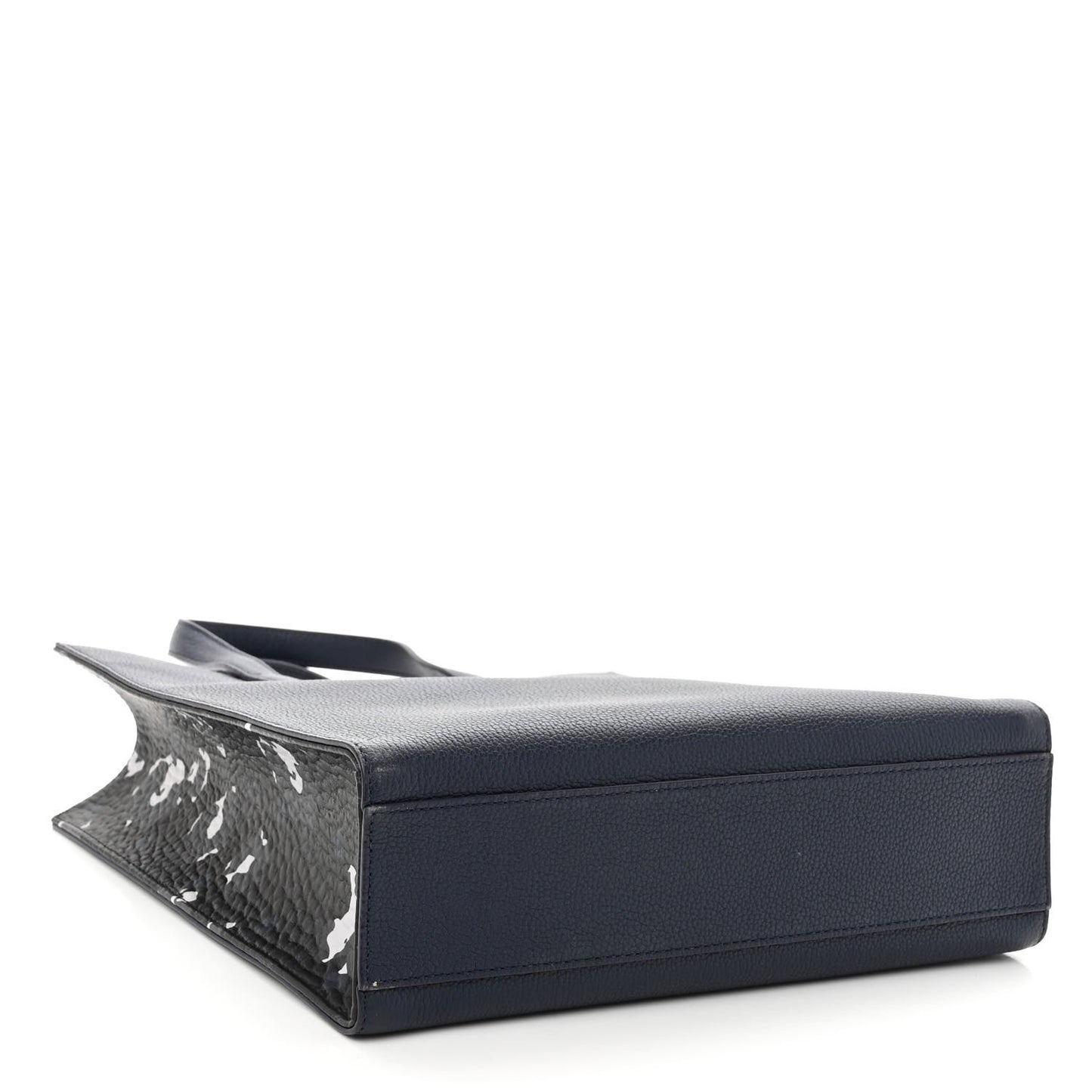 Grained Calfskin Camouflage Small Aren Tote Navy