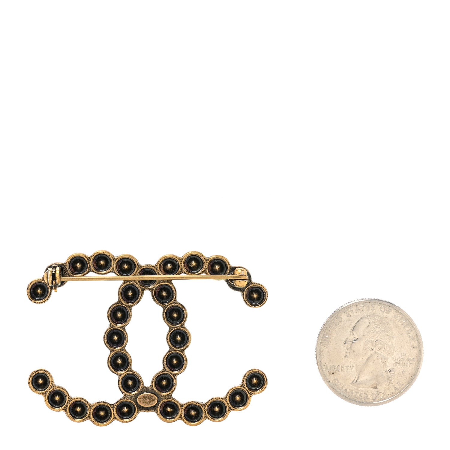 Chanel Metal Crystal City of Lights CC Brooch Gold 2 of 4