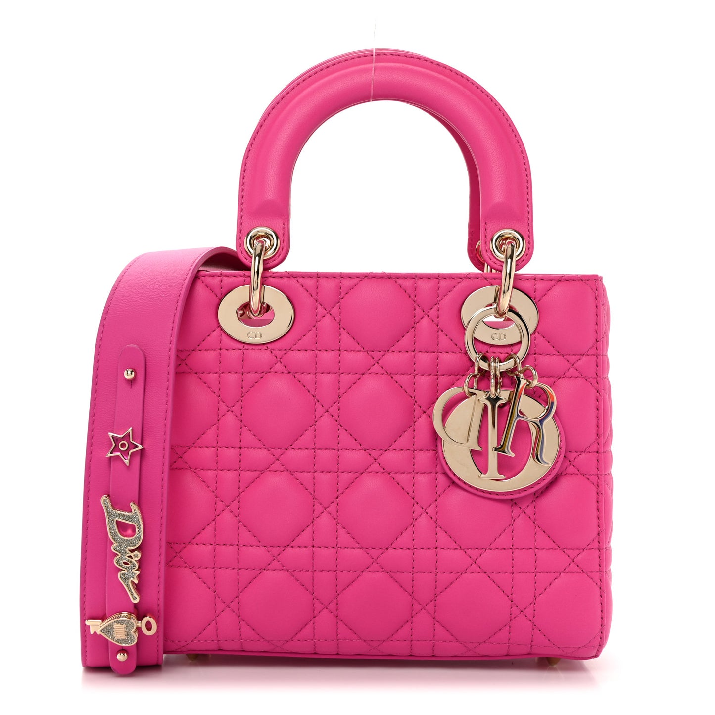 Lambskin Cannage Small My ABCDior Lady Dior Magenta