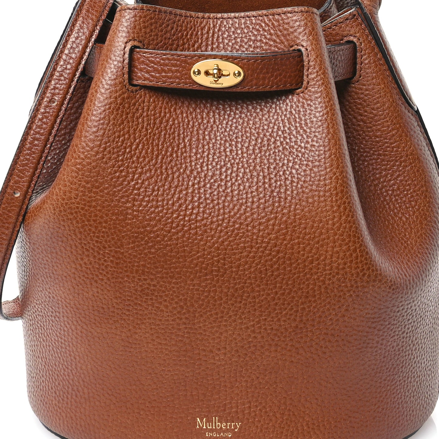 Small Classic Grain Calfskin Small Abbey Bucket Bag Oak