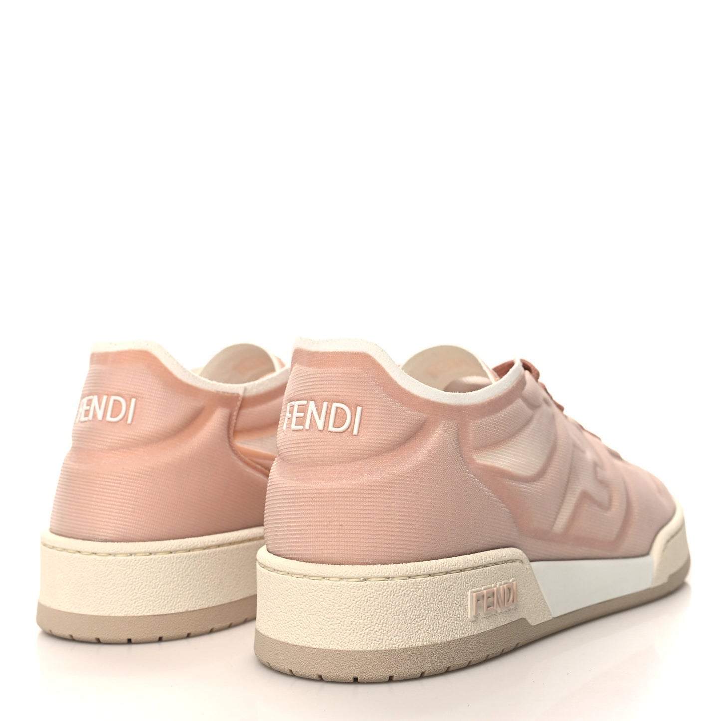 Fabric Mesh Fendi Match Low Top Sneakers 38 Flora White