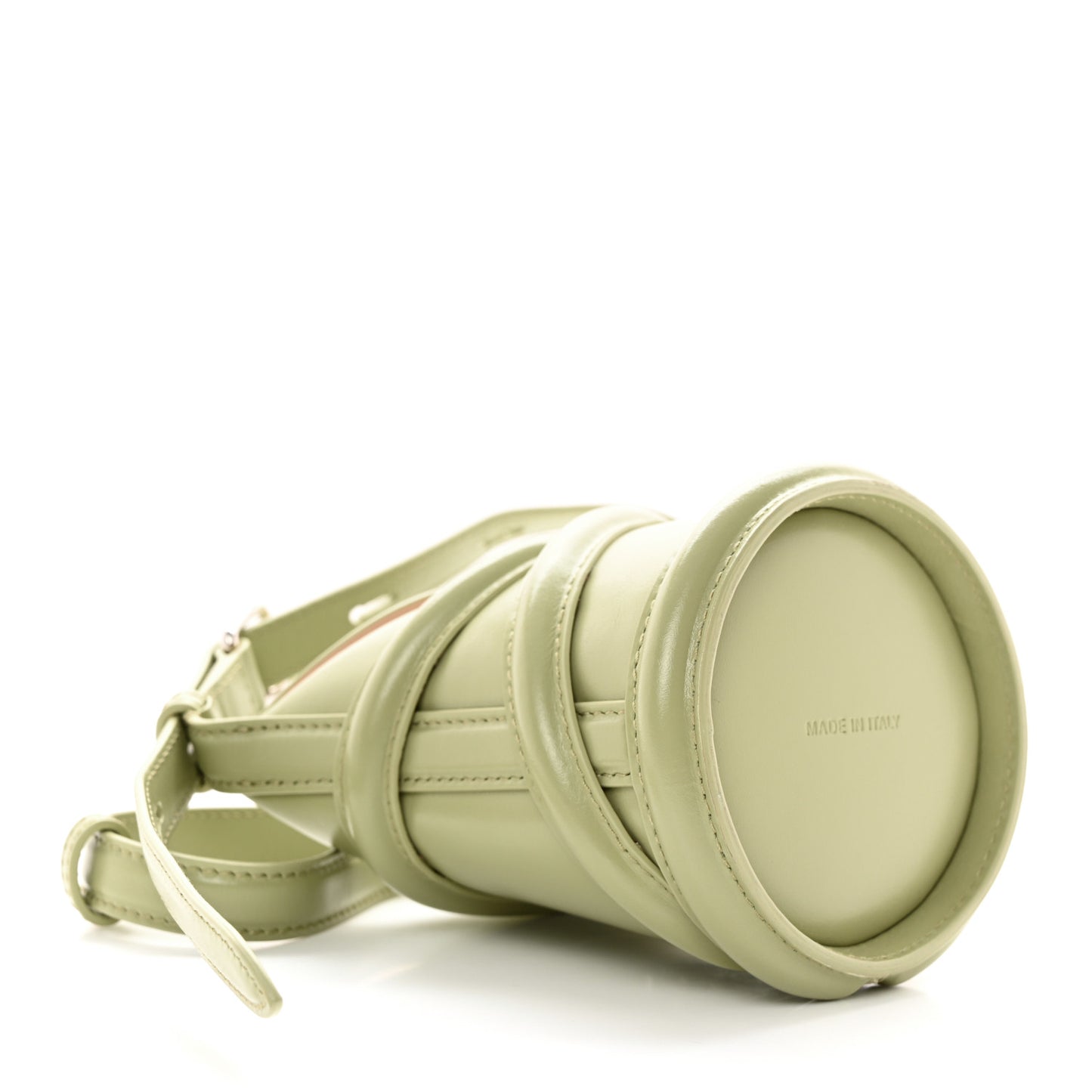 Calfskin Mini Curve Bucket Bag Sage