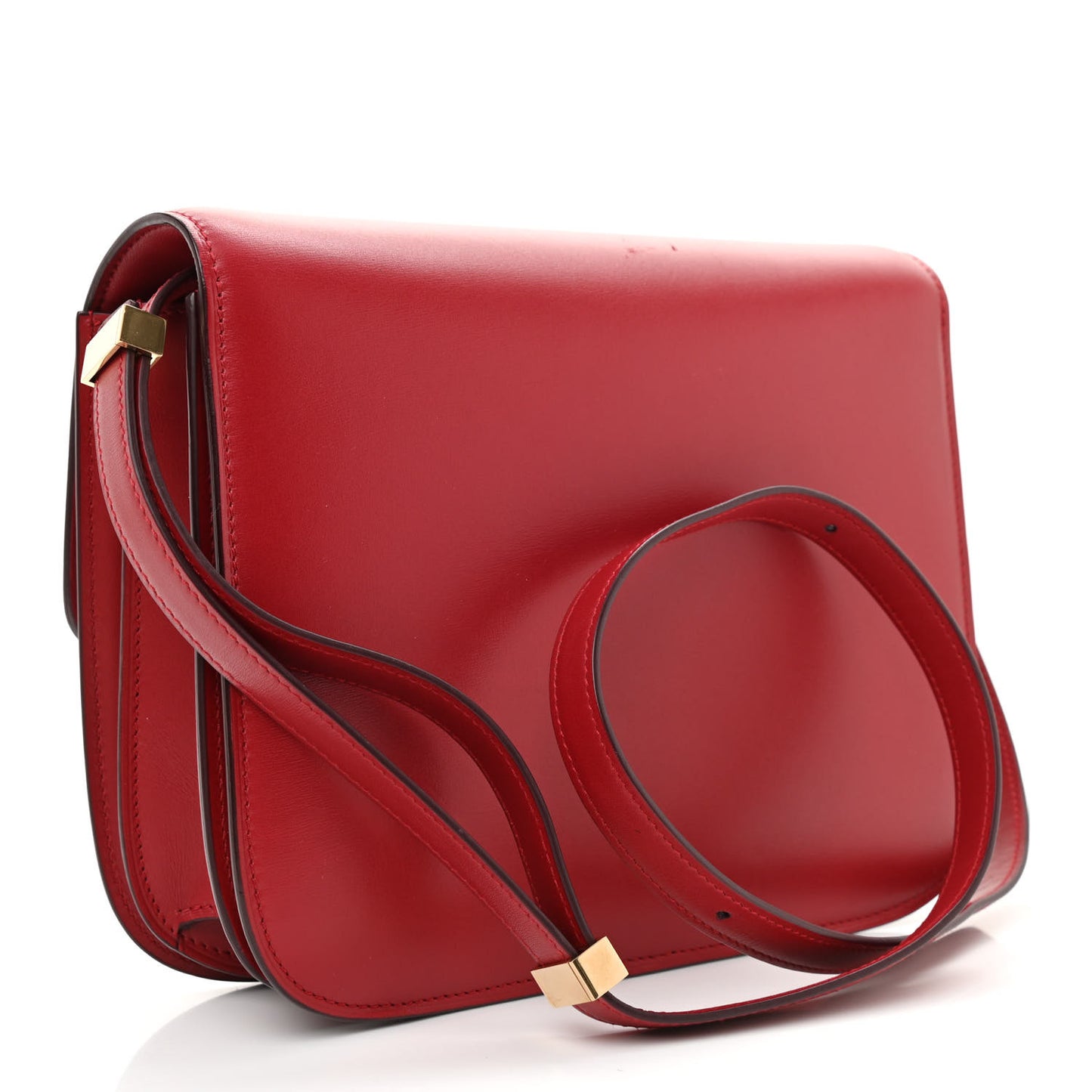 Box Calfskin Medium Classic Box Flap Bag Red