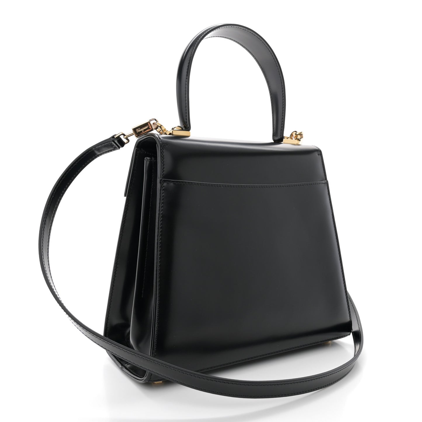 Brushed Off Calfskin Medium Iconic Top Handle Black