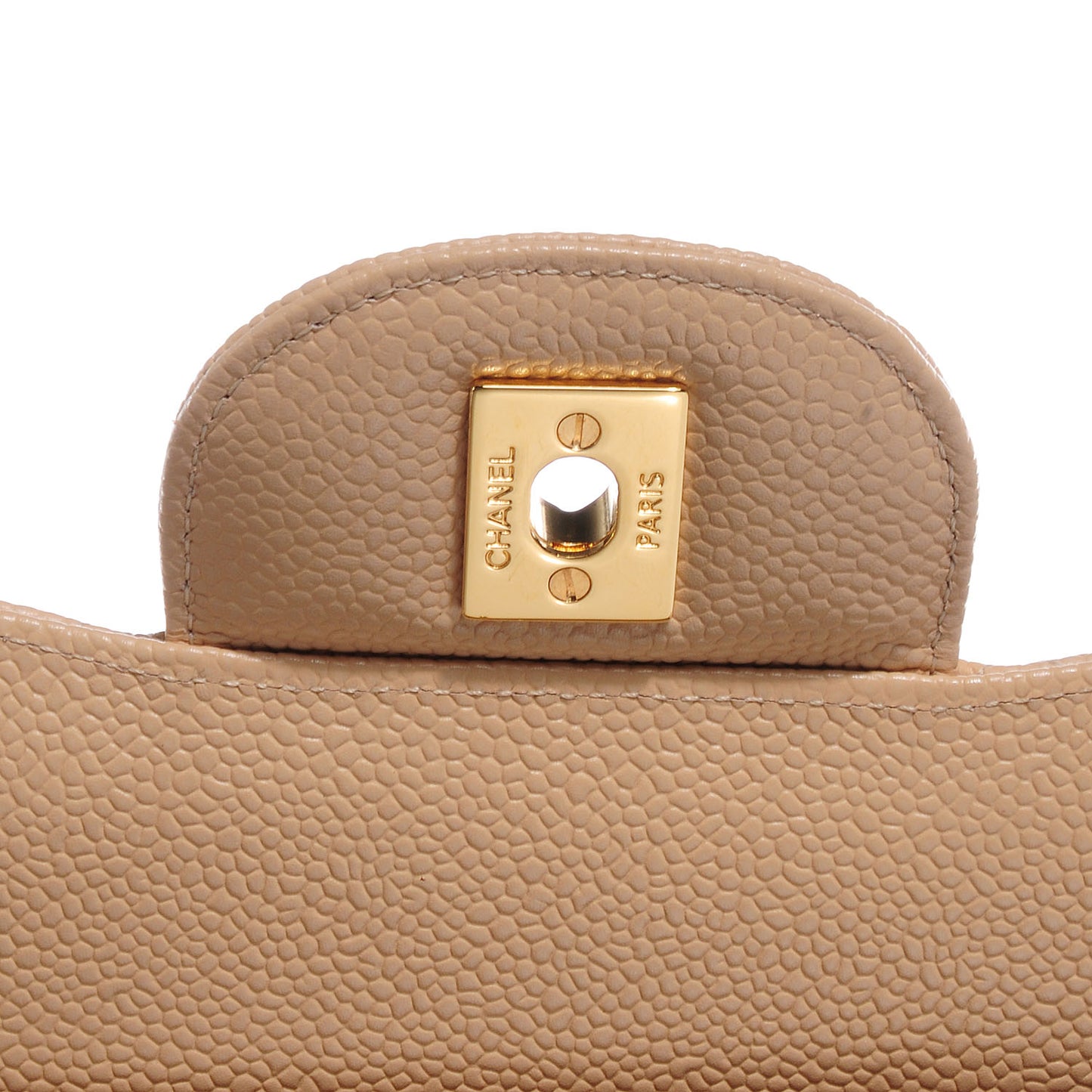 Caviar Jumbo Double Flap Beige Clair