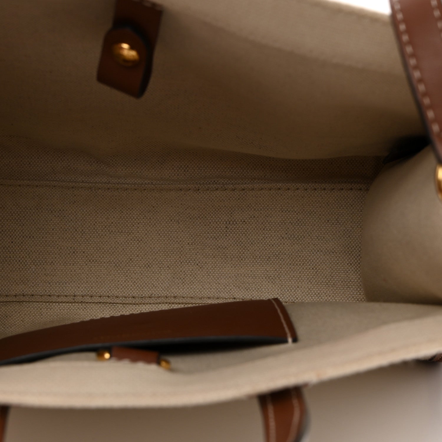 Burberry Smooth Calfskin Canvas Horseferry Print Mini Towner Bag Natural Tan 5 of 11