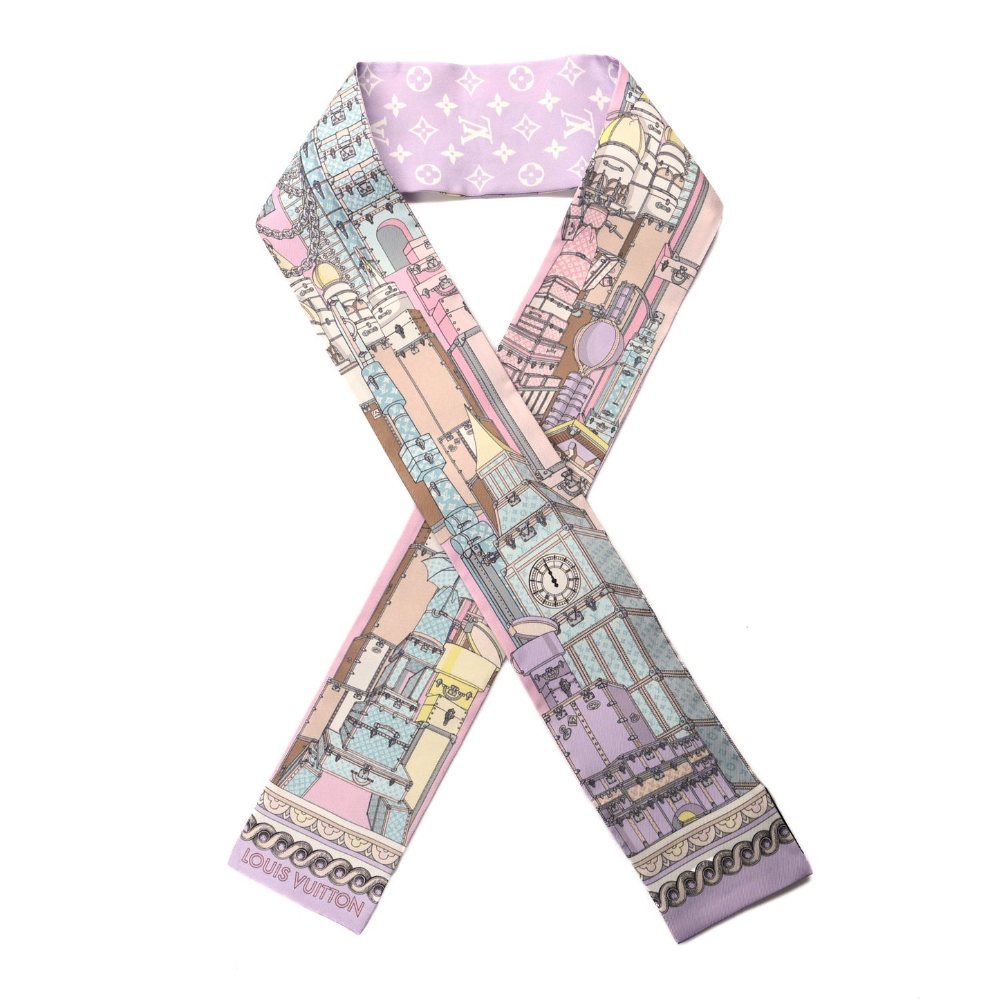 Silk Monogram Around The World Bandeau Mauve