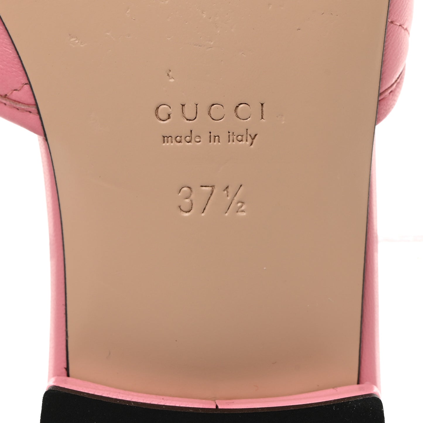 Nappa Matelasse GG Marmont Flat Slide Sandals 37.5 Wild Rose