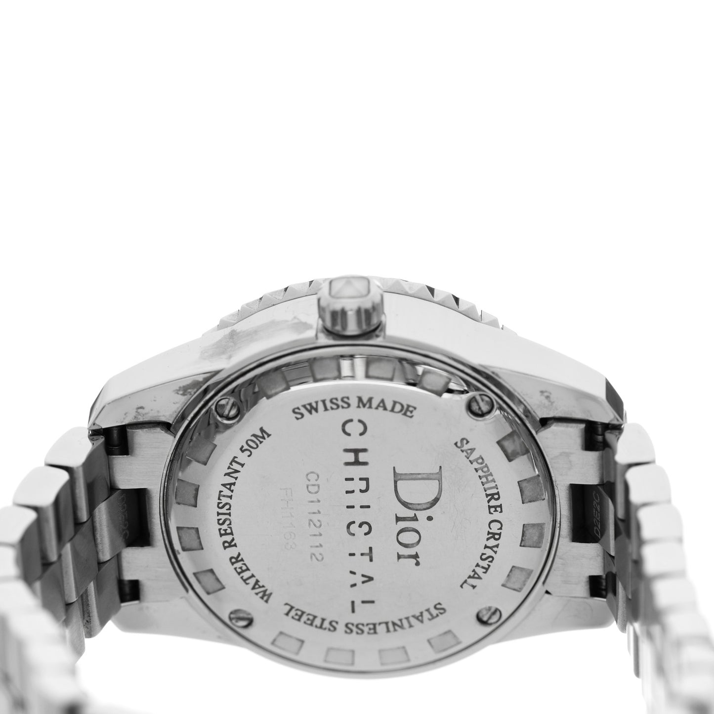 Stainless Steel Diamond Sapphire 29mm Christal Quartz Watch White