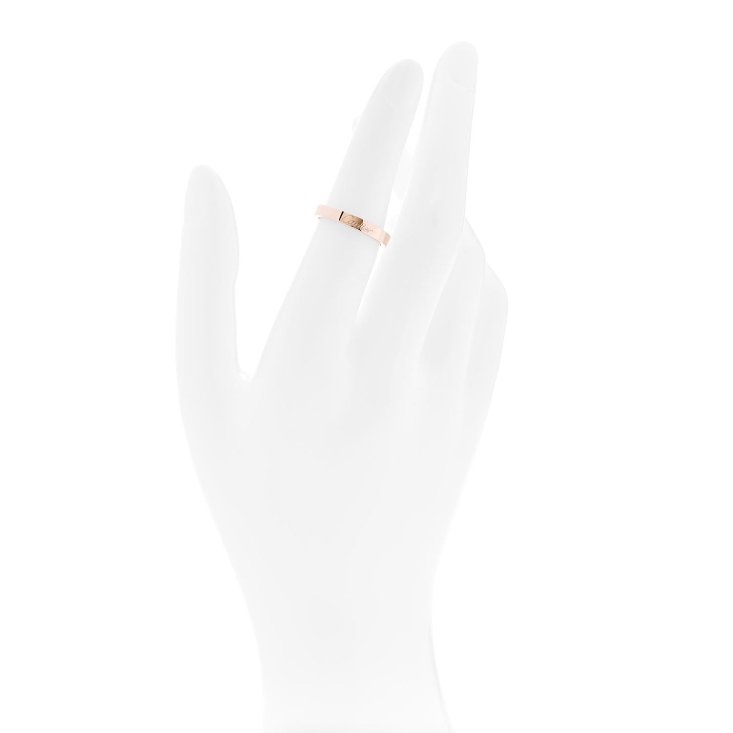 18K Pink Gold 3mm C De Cartier Wedding Band Ring 51 5.75