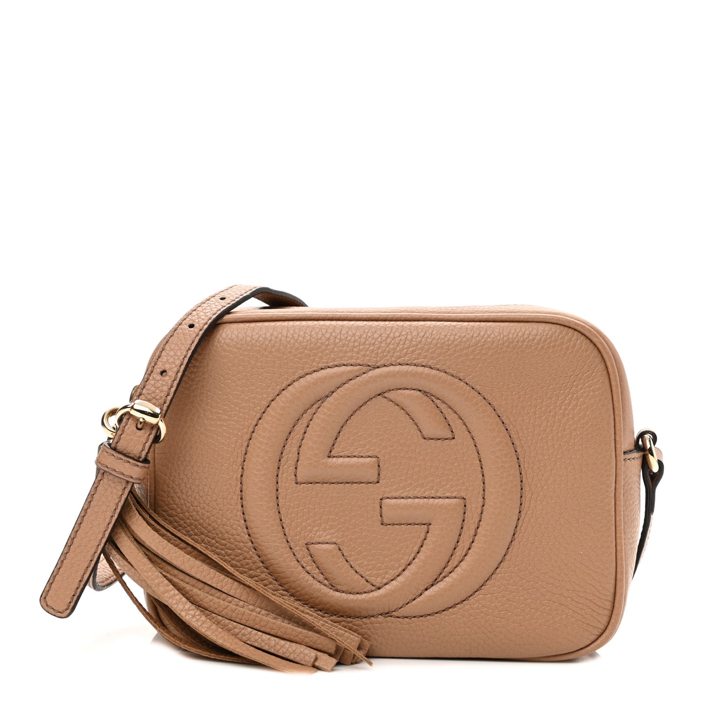 Pebbled Calfskin Small Soho Disco Bag Camelia
