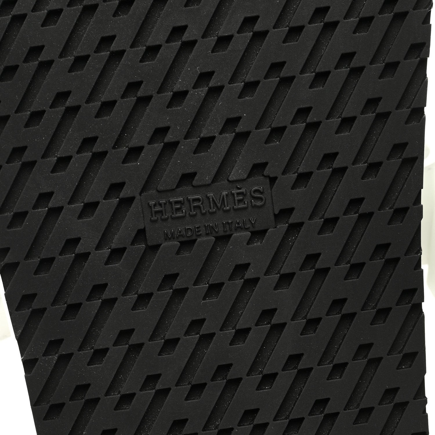 Hermes Calfskin Womens Chypre Sandals 39.5 White 5 of 8