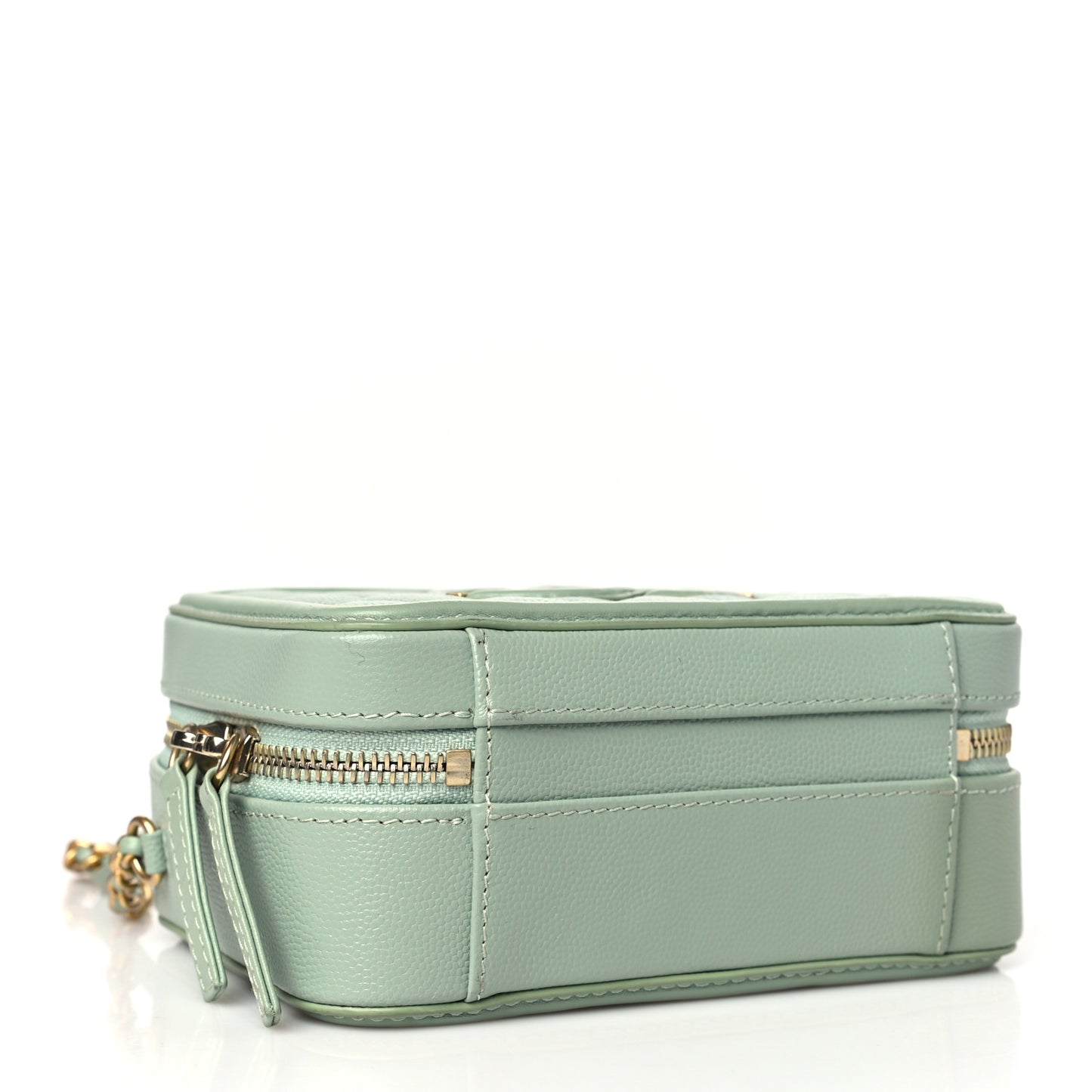 Caviar Quilted Small CC Filigree Vanity Case Mint