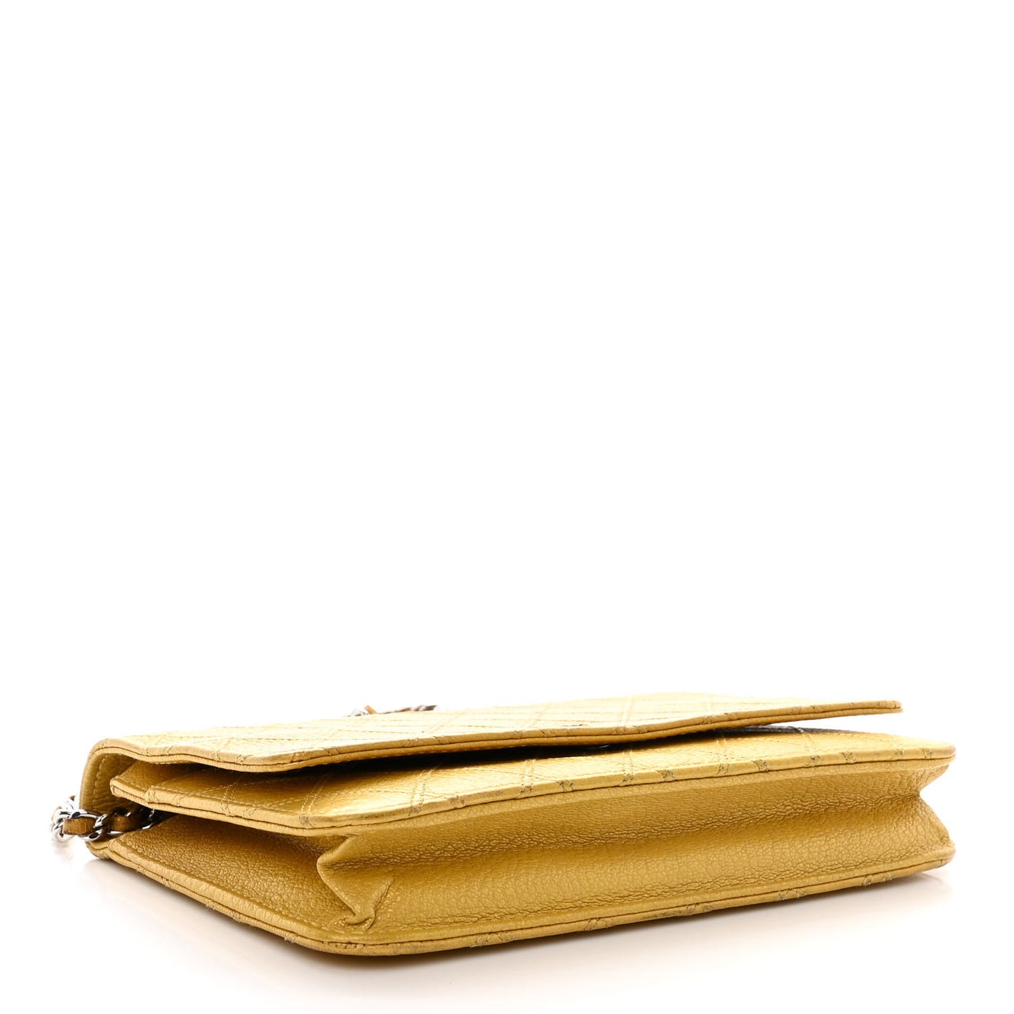 Caviar Quilted Wallet on Chain WOC Yellow