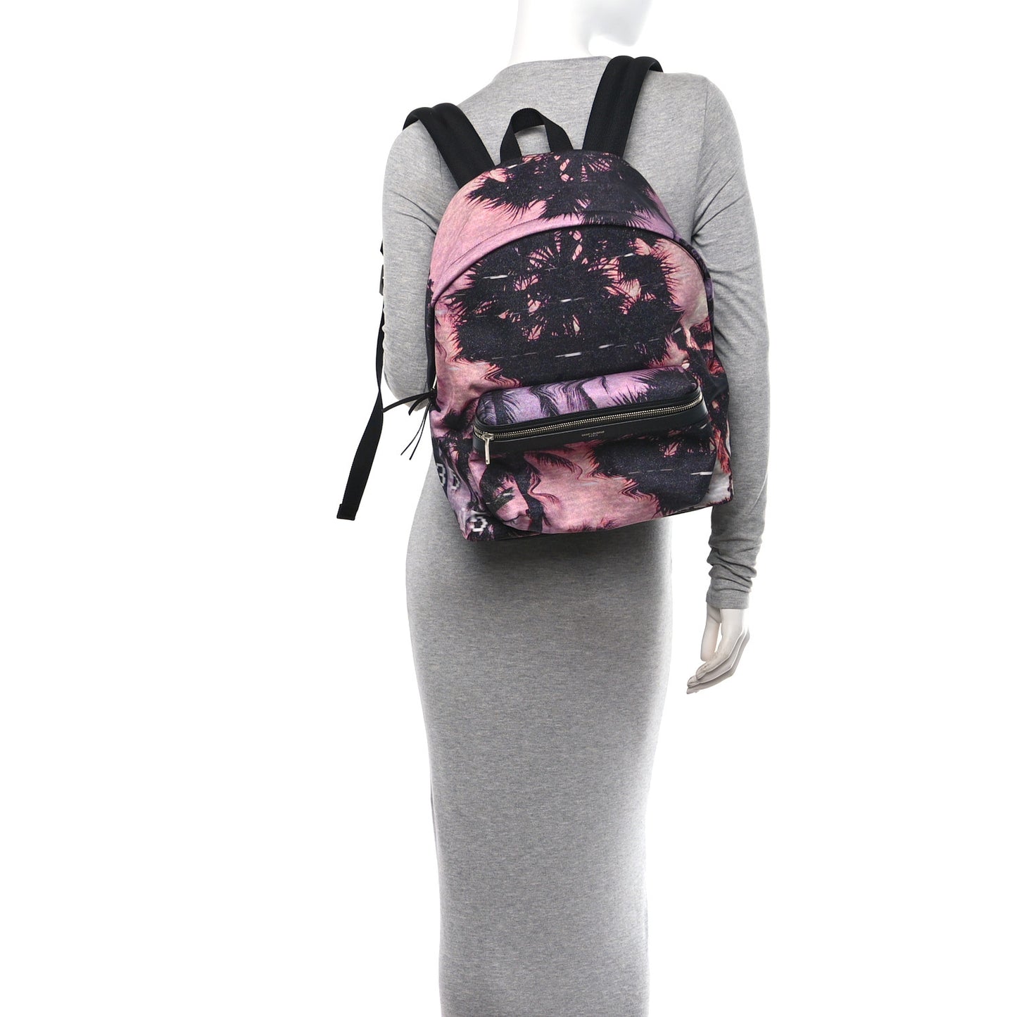 Canvas Palm Tree Sunset City Backpack Violet Black