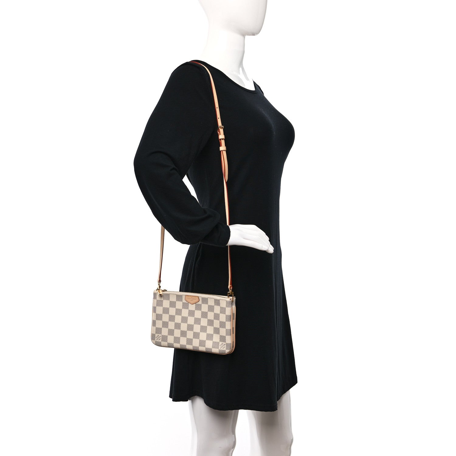 Louis Vuitton Damier Azur Double Zip Pochette 2 of 9