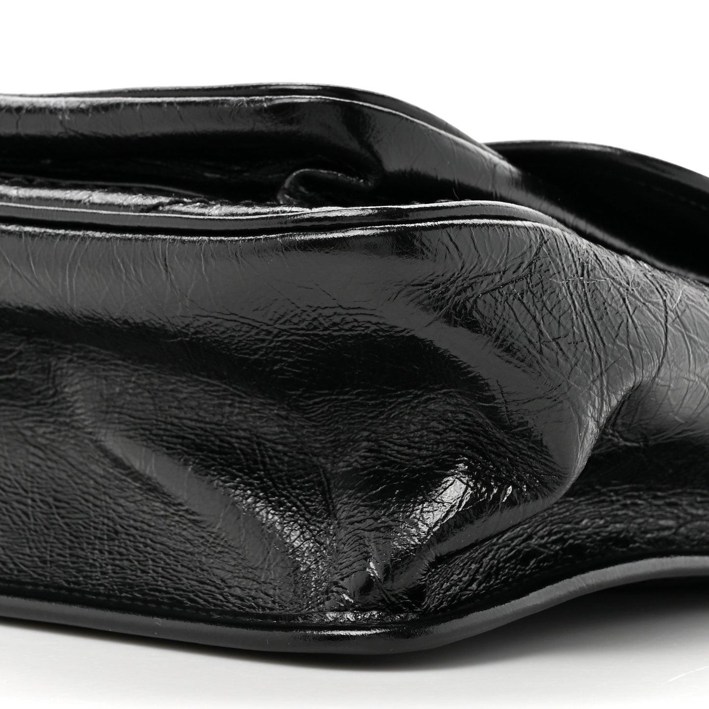 Crinkled Calfskin Matelasse Monogram Medium Niki Chain Satchel Black