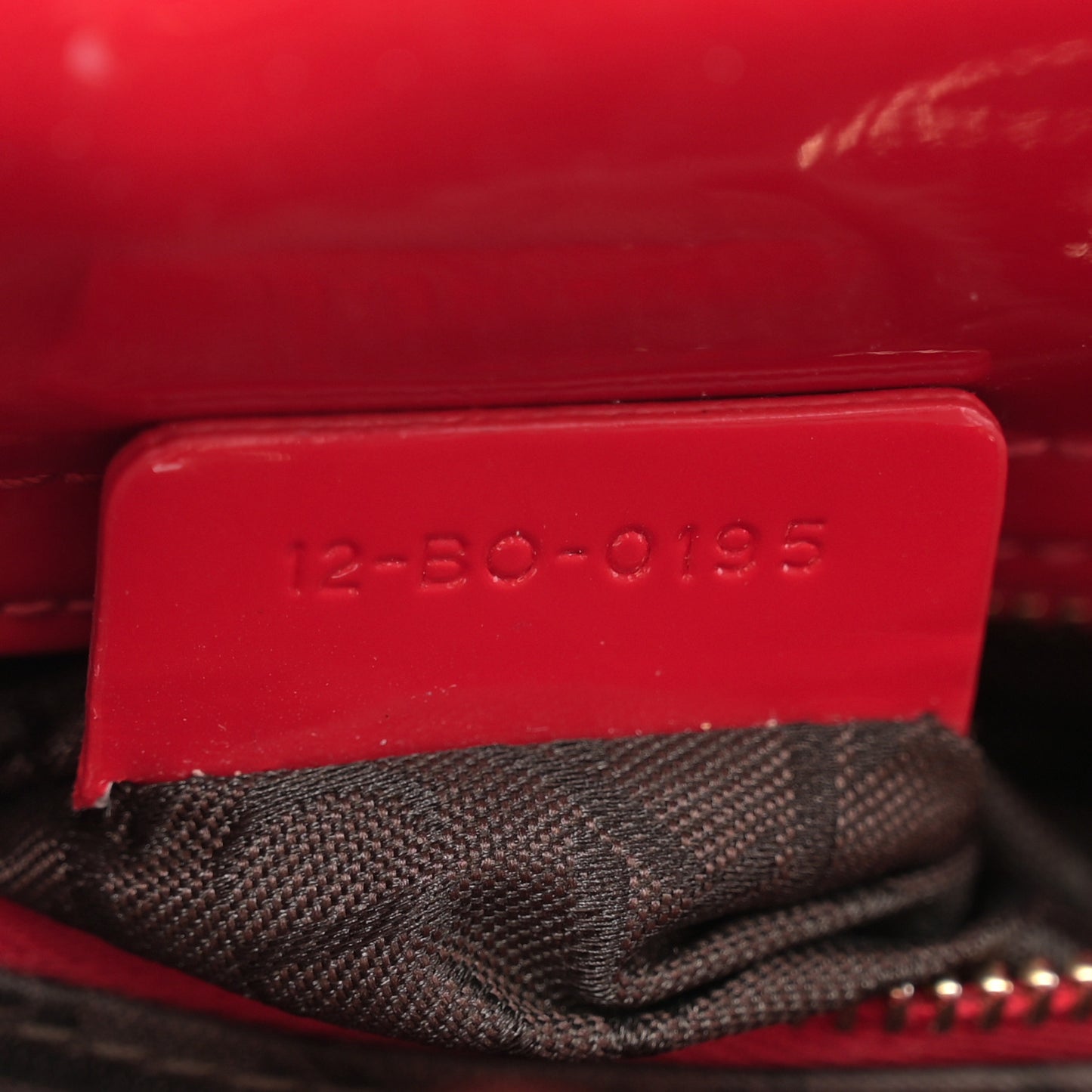 Patent Cannage Mini Lady Dior Red