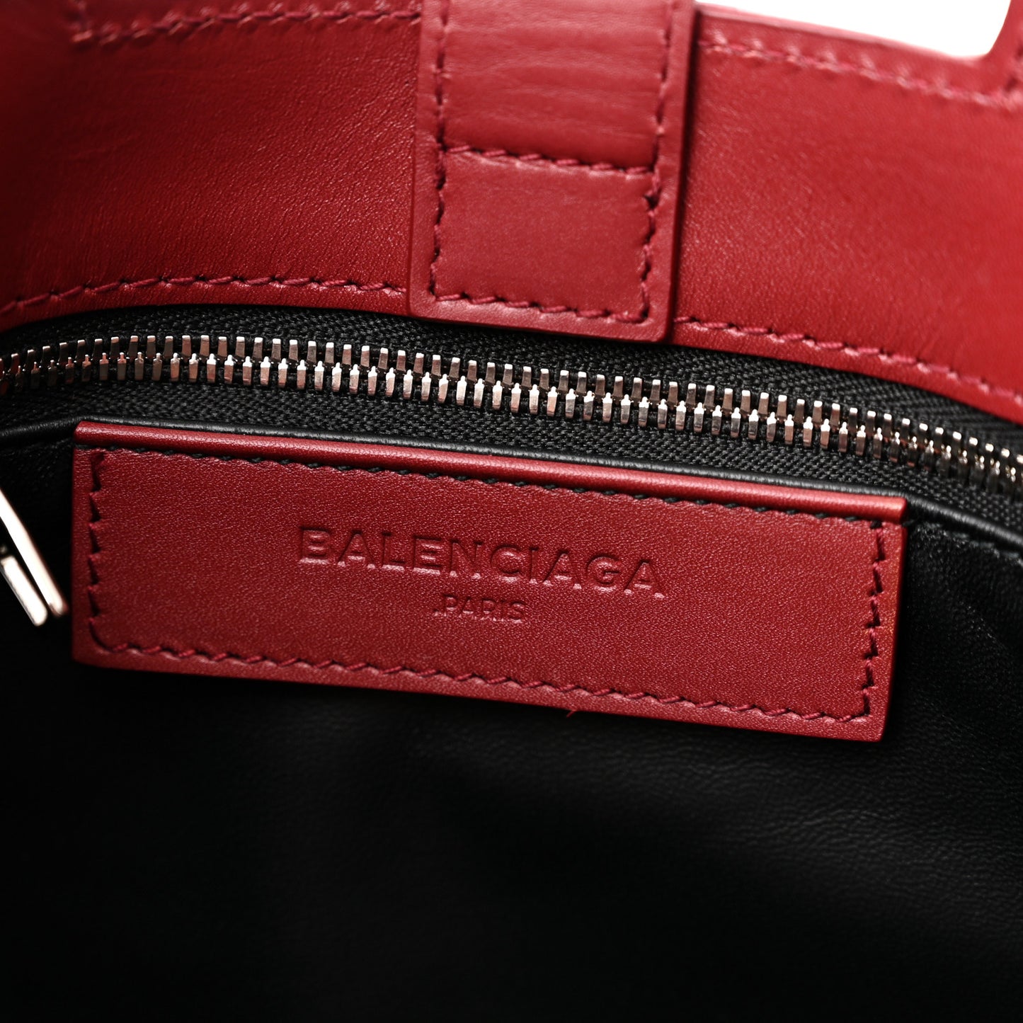 Calfskin Maillon Large Shopping Tote Rouge Bordeaux