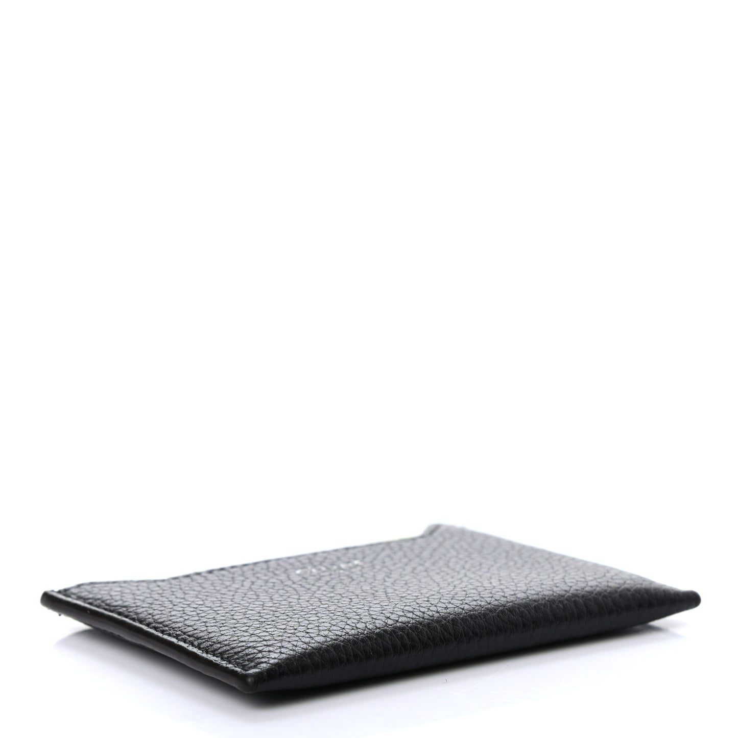 Drummed Calfskin Bi-Color Card Holder Black Yellow