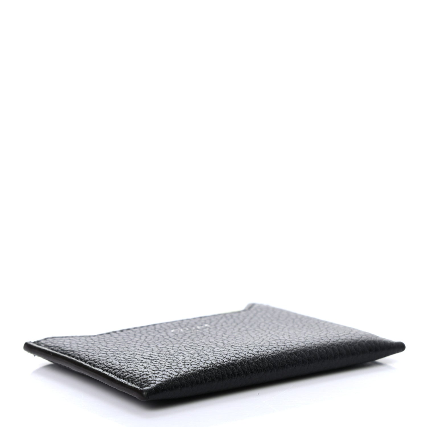 Celine Drummed Calfskin Bi-Color Card Holder Black Yellow 4 of 8