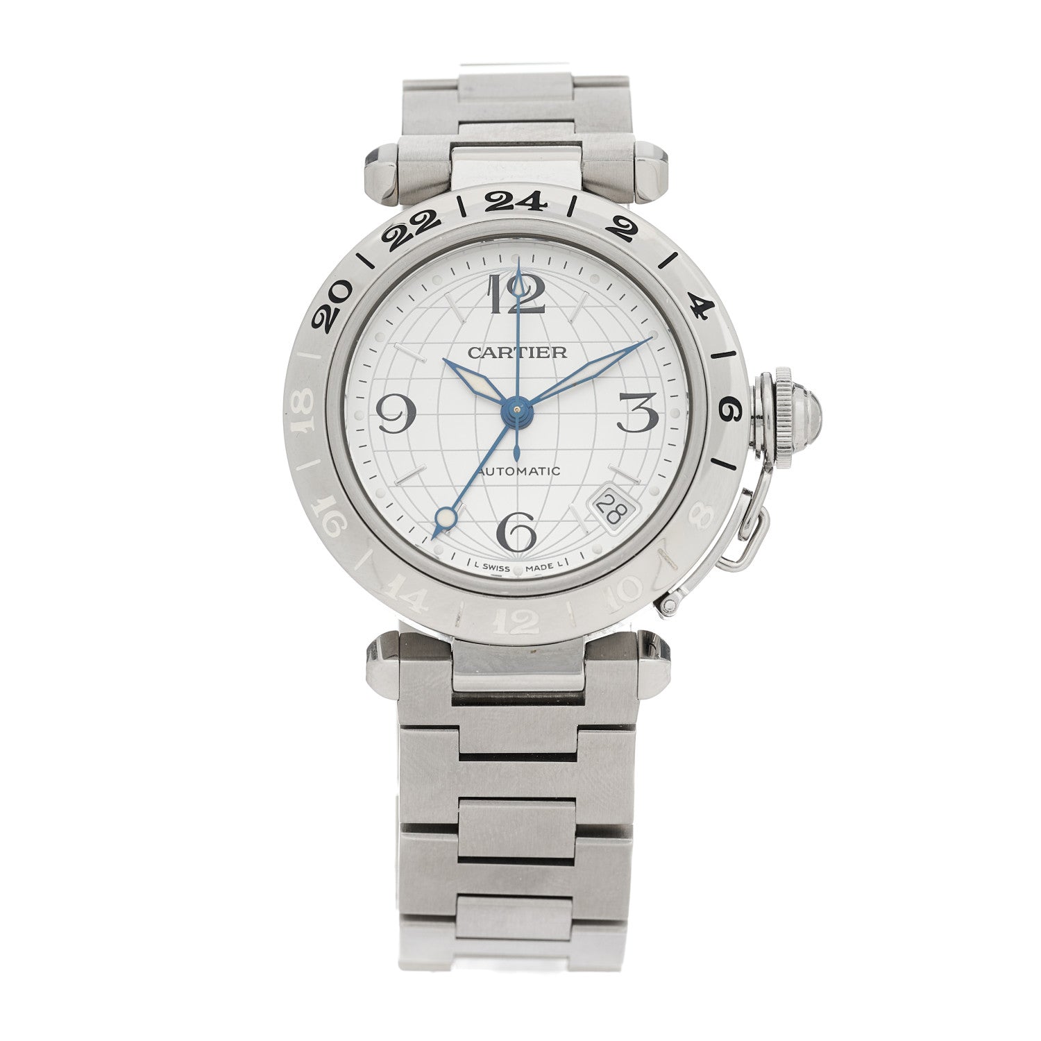 Cartier Stainless Steel 35mm Pasha GMT Automatic Watch 1 of 4