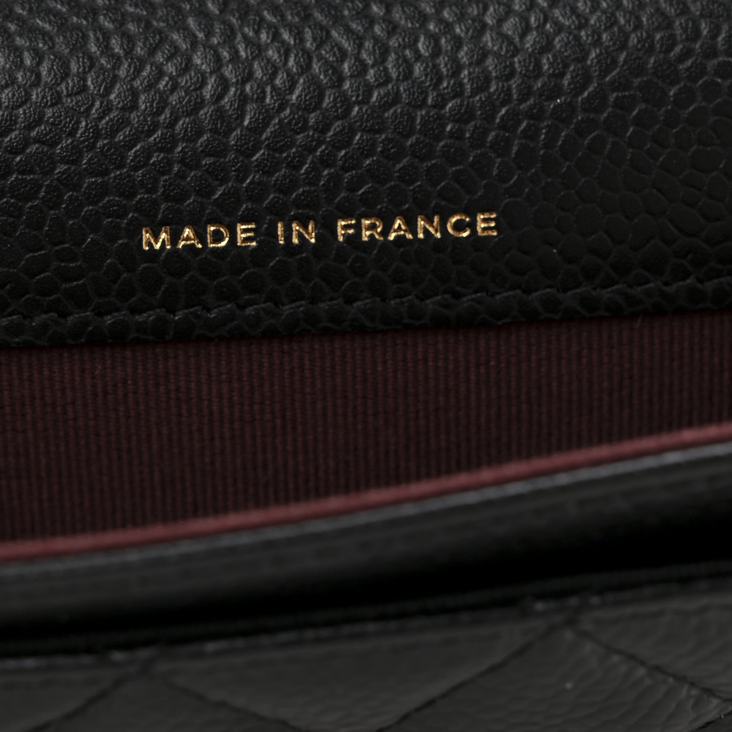 Caviar Quilted Flap Card Holder Wallet Black