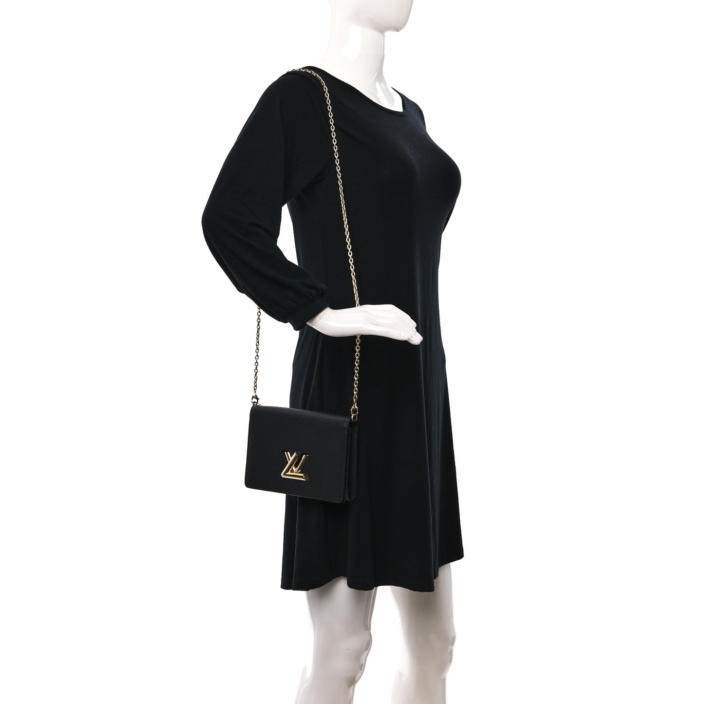 Epi Twist Belt Chain Wallet Black
