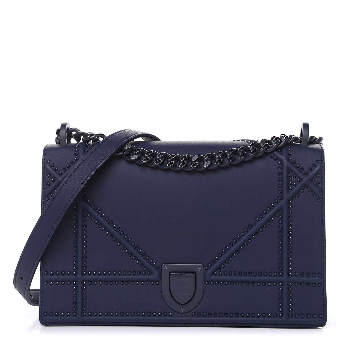 Ultra Matte Calfskin Studded Medium Diorama Flap Bag Indigo