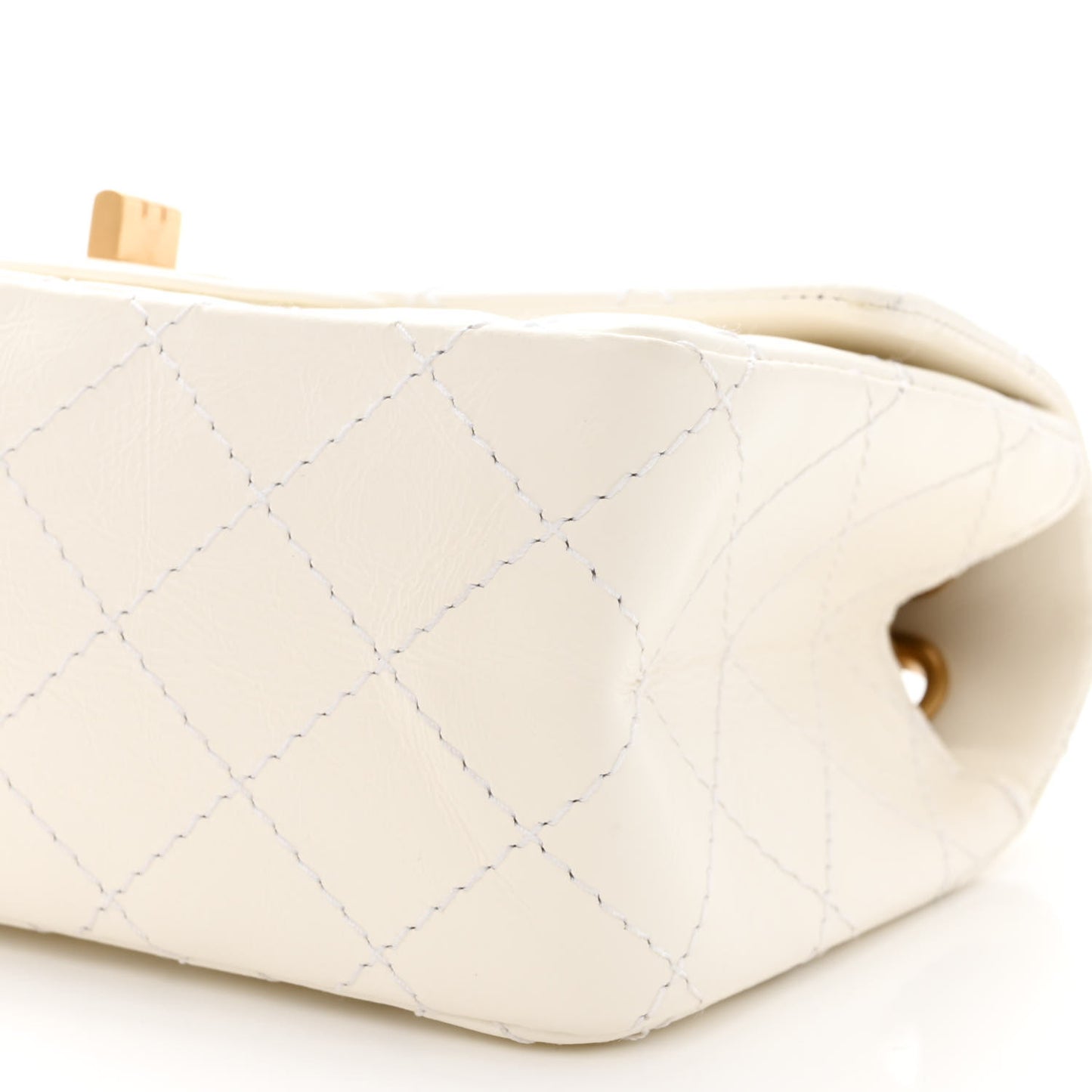 Aged Calfskin Quilted 2.55 Reissue Mini Flap White