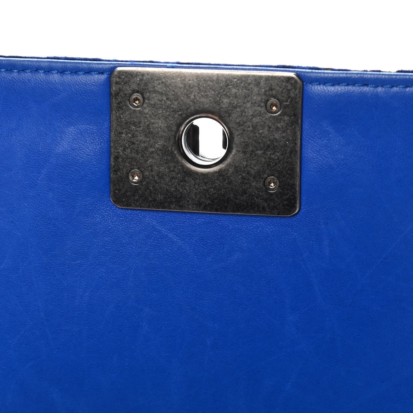Velvet Quilted Small Boy Flap Blue