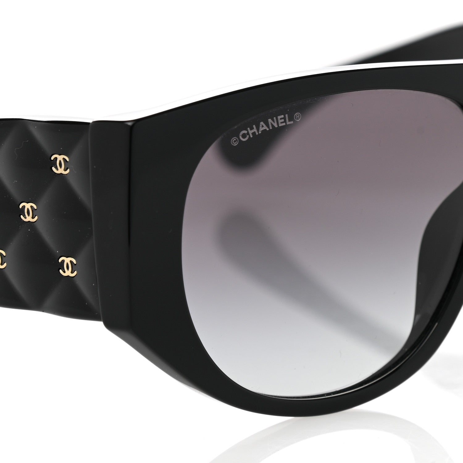 Chanel Acetate Quilted CC Pilot Sunglasses 71465 Black 7 of 8