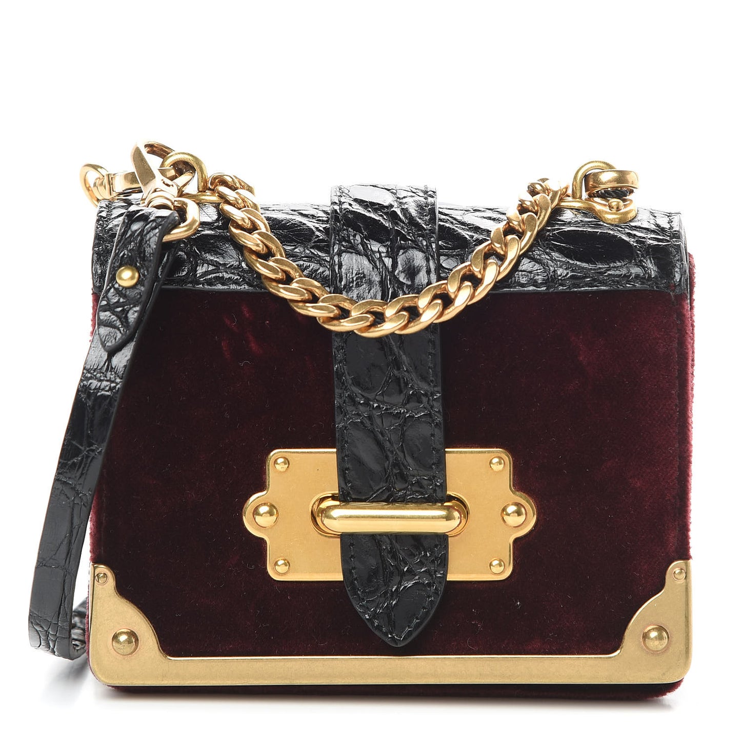 Velvet Crocodile Micro Cahier Bag Ribes Black