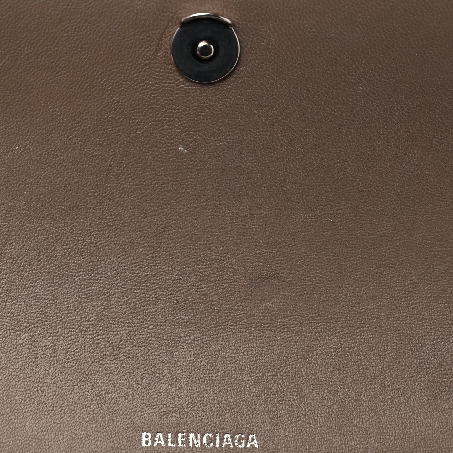 Shiny Calfskin Crocodile Embossed Hourglass Chain Bag Taupe