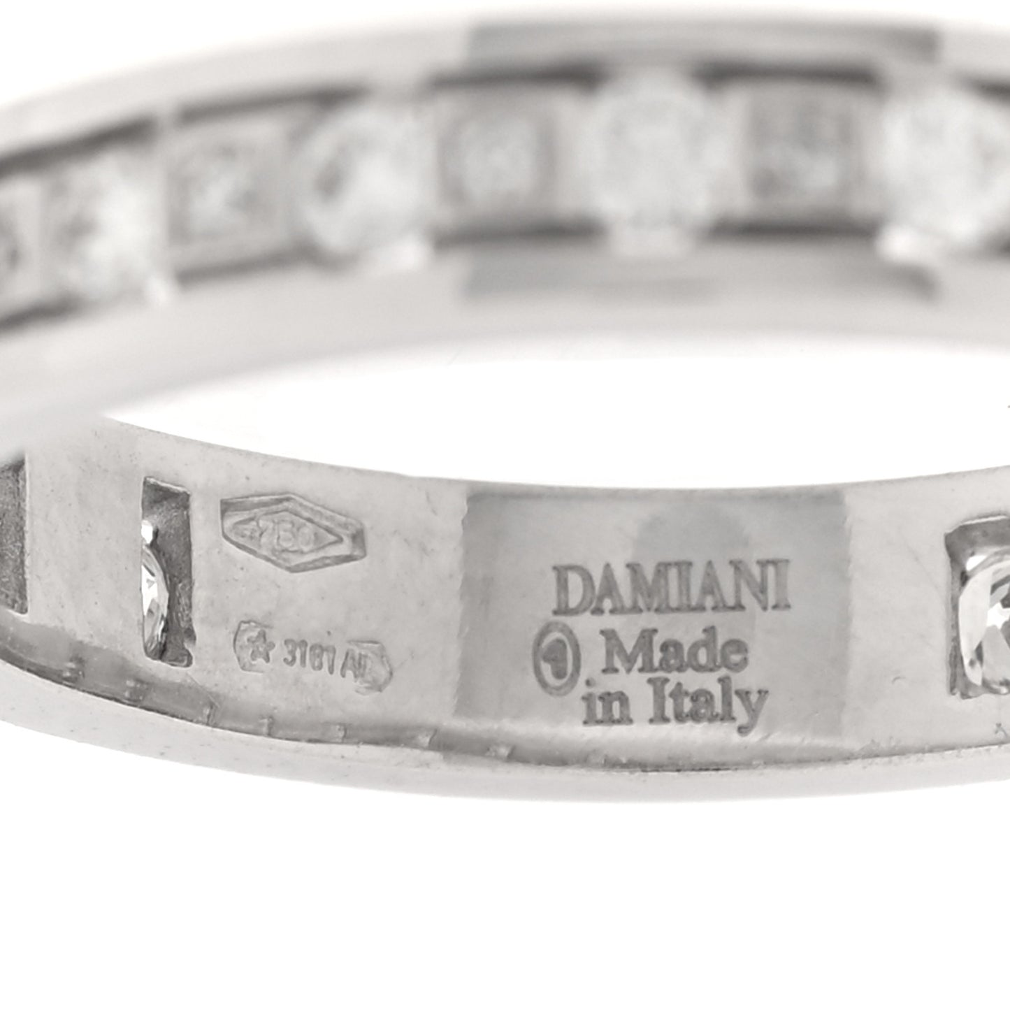 18K White Gold Diamond Belle Epoque Band Ring 53 6.25