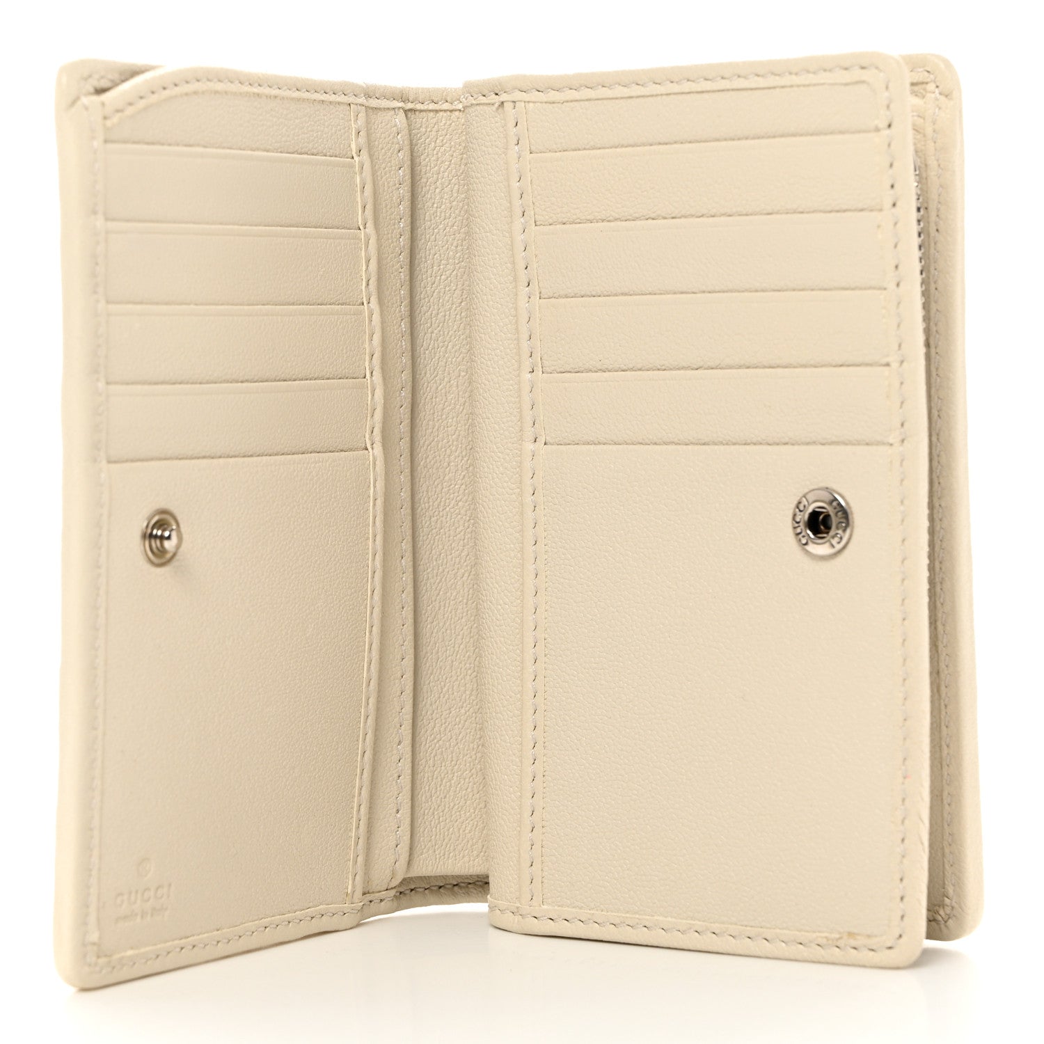 Gucci Sakai Be Green Calfskin Diagonal Stitched Blondie Travel Wallet Mystic White 5 of 9