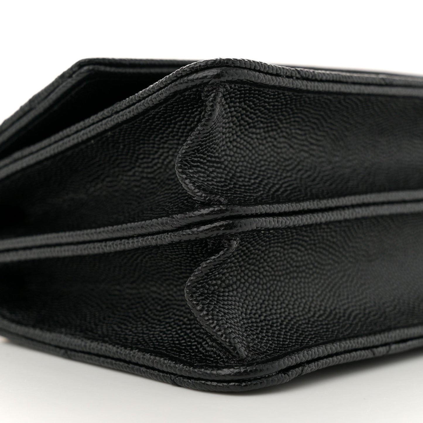 Caviar Quilted Trendy Handle Clutch With Chain Black