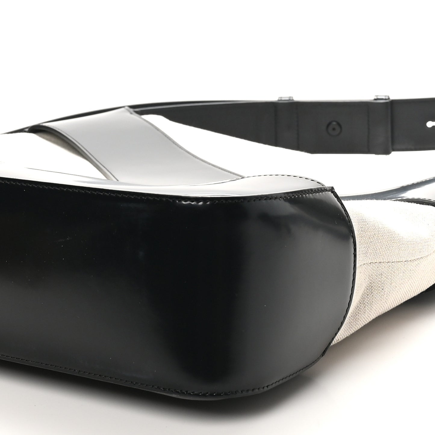 Calfskin Cut Out Large Shoulder Bag Black Natural