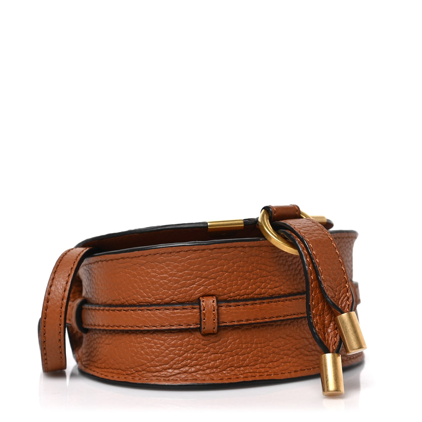 Calfskin Nano Marcie Saddle Bag Tan