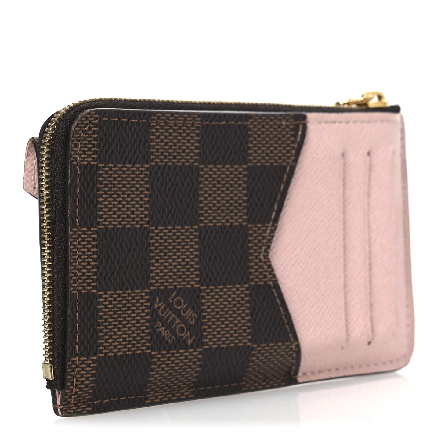 Damier Ebene Recto Verso Card Holder Rose Ballerine