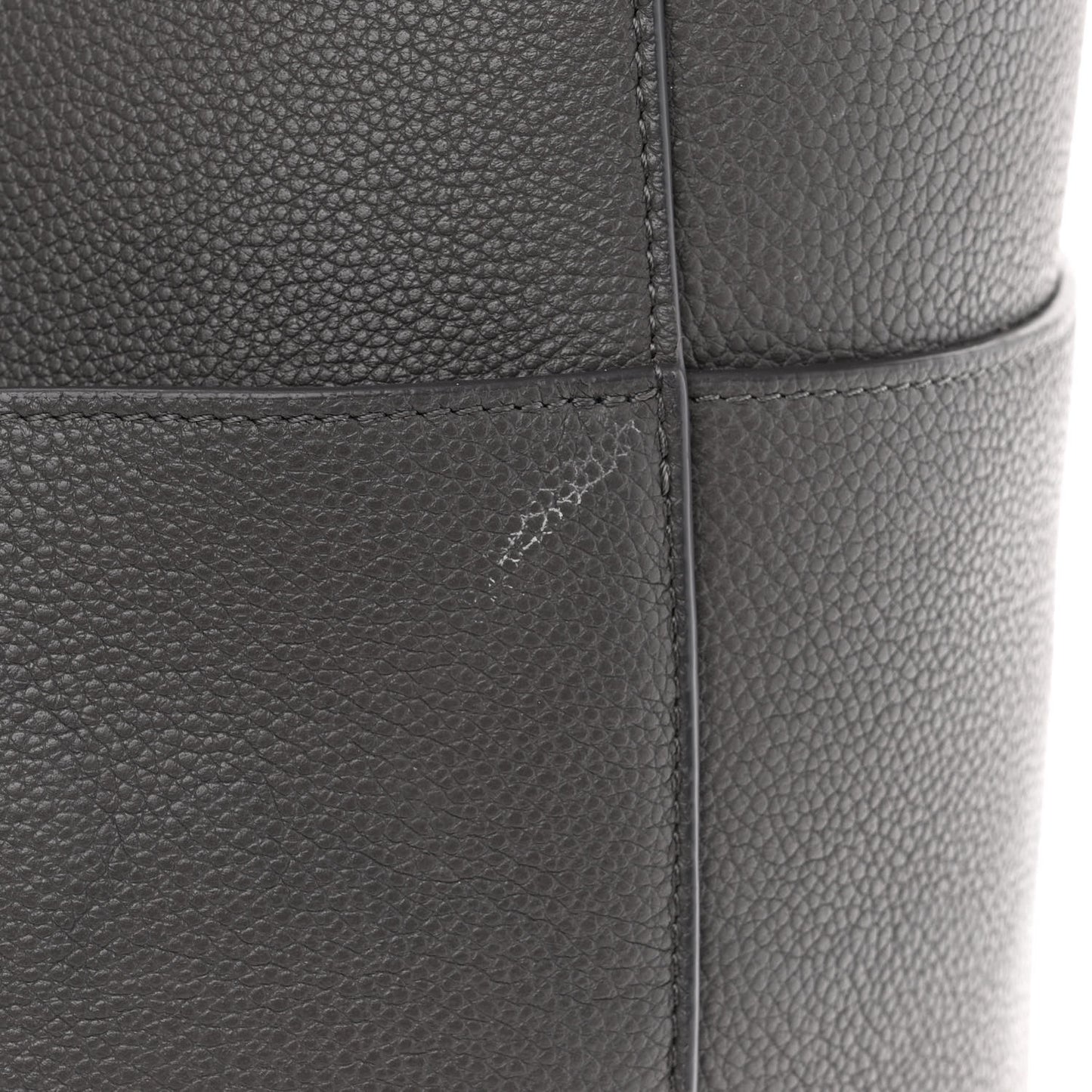 Soft Grained Calfskin Sangle Bucket Bag Kohl