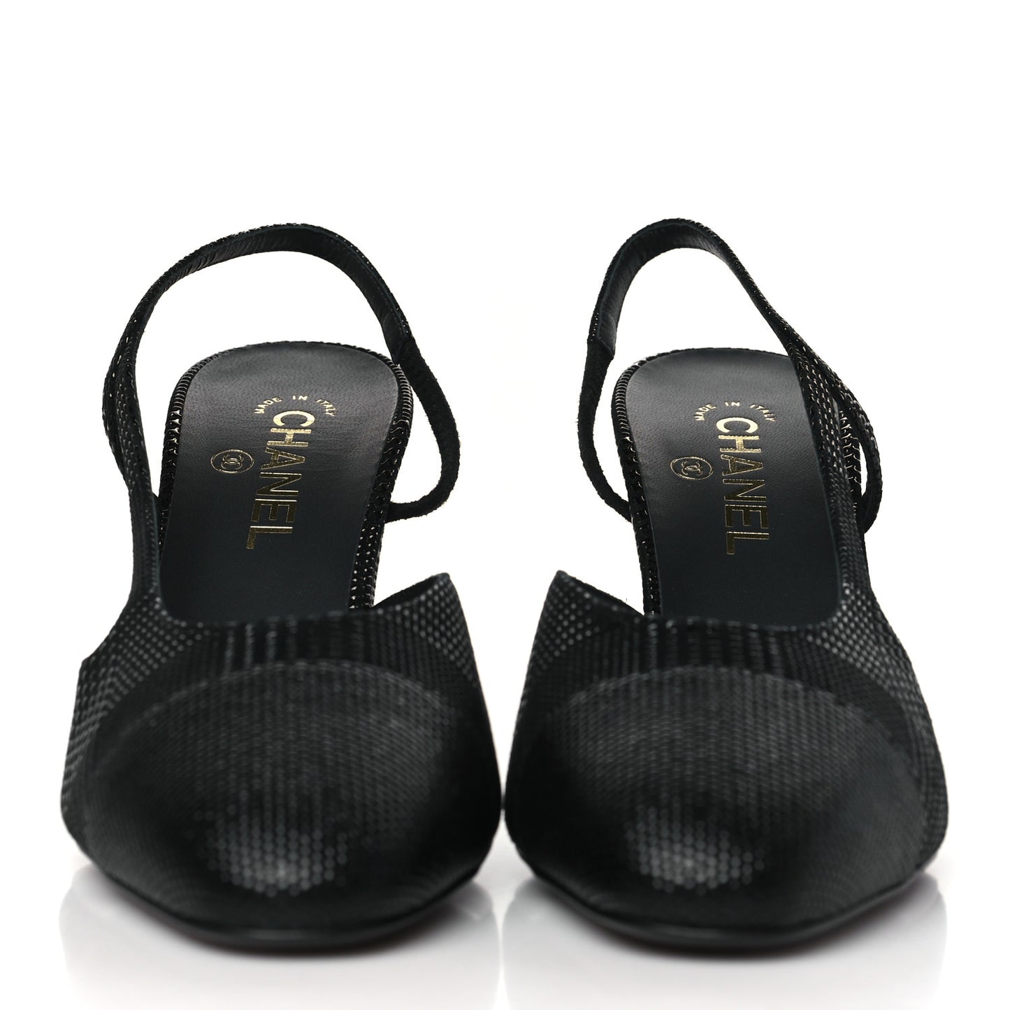 Strass Cap Toe CC Slingback Pumps 41 Black